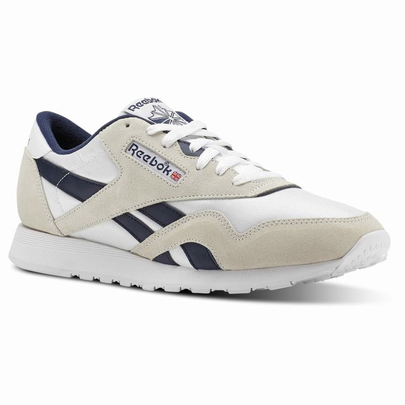 Tenisi Reebok Classic Nylon M Barbati Albi/Bej/Bleumarin Romania JU8933YA